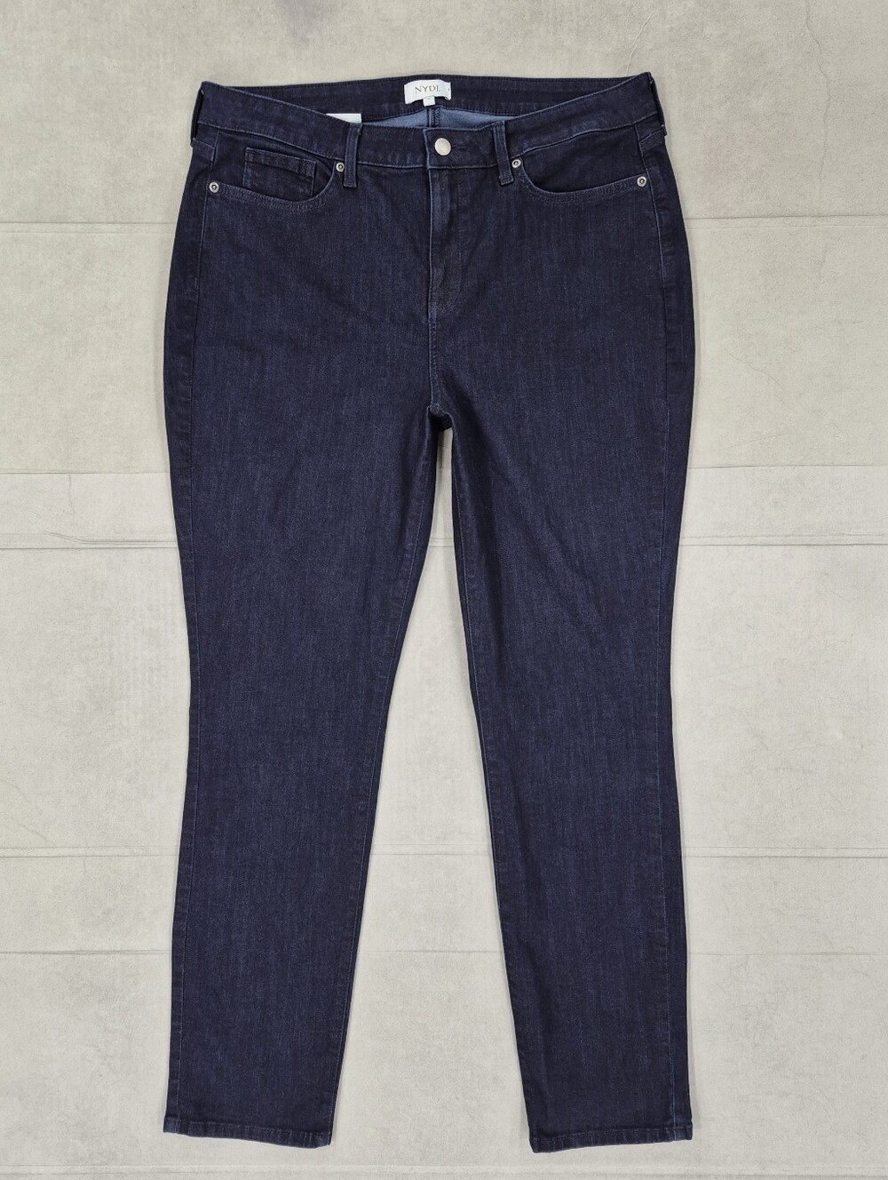 NYDJ jeans women's 16 dark wash slim straight stretch high rise Lift X Tuck Tech